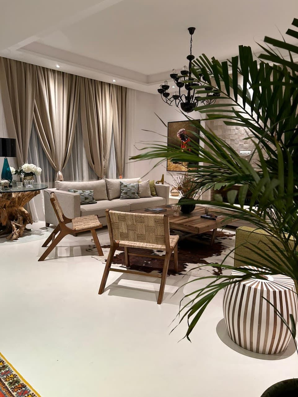 Finition micro-ciment de haute précision pour villa